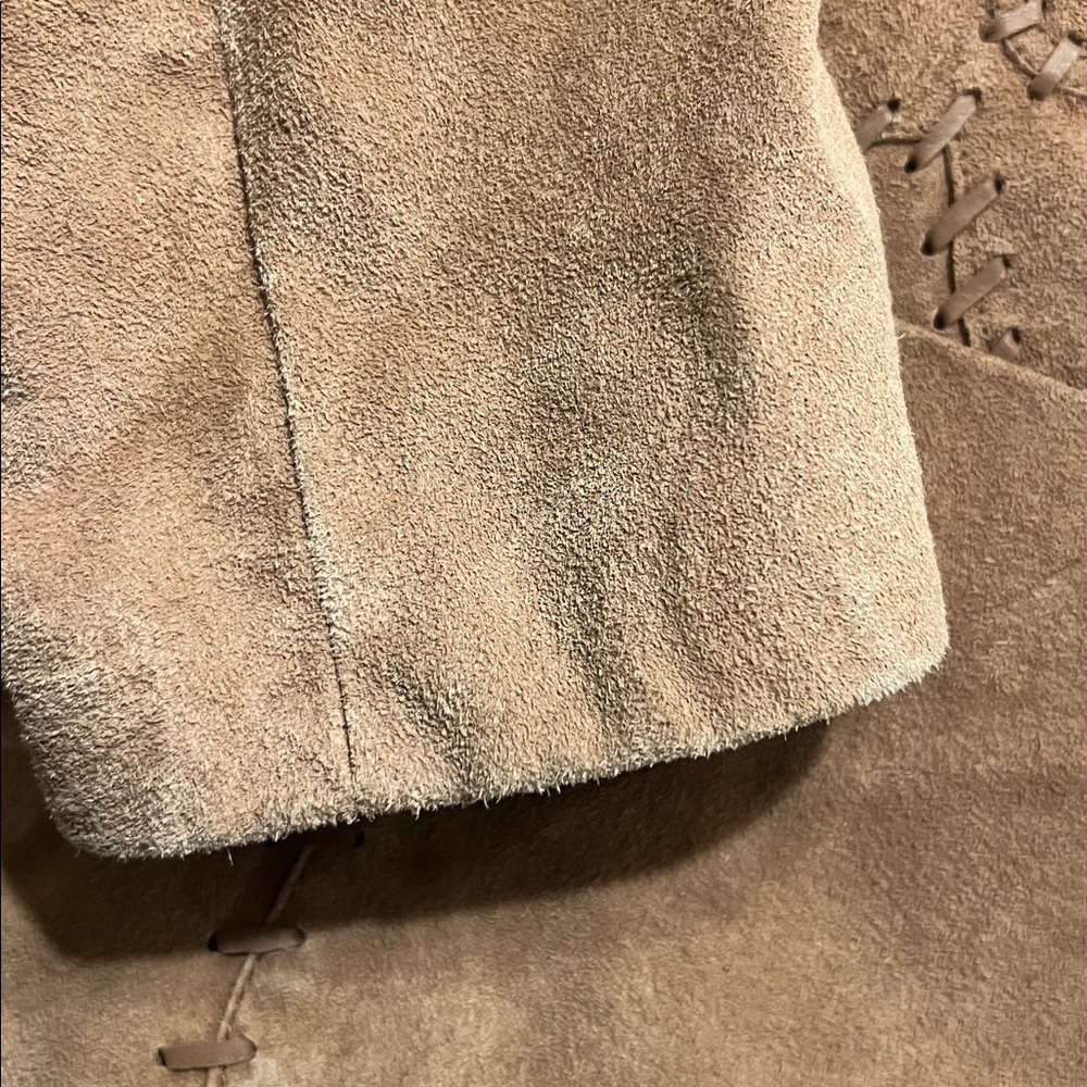 Coldwater Creek tan suede whipstitch daisy jacket - Picture 9 of 9